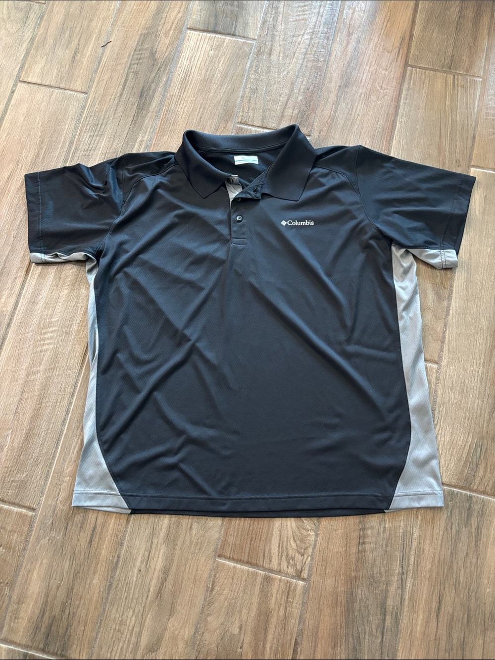 Columbia Black Polo with Gray Side Panels